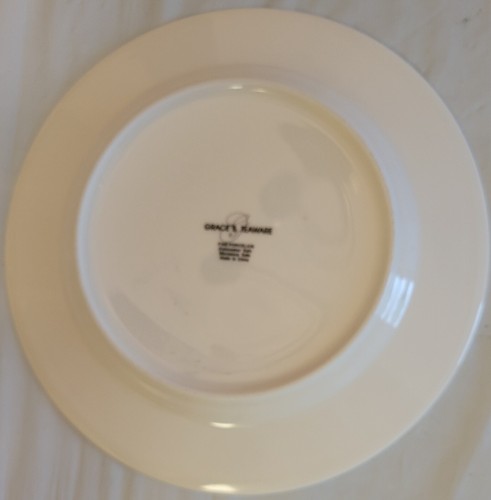 Plato de almuerzo de ensalada de porcelana Grace Teaware de 6 quilates - Pato y plantas acuáticas aves - Imagen 6 de 18