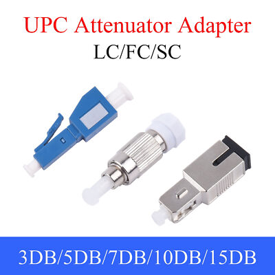 2/5PCS SC/FC/LC UPC Fiber Optic Attenuator Single-mode Male to Female3DB-15DB