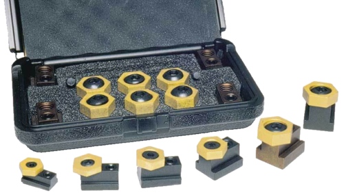 Mitee-Bite 9/16" x 3/8"-16 Kit di bloccaggio a T-Slot di tenuta - Forza di tenuta 2000 libbre