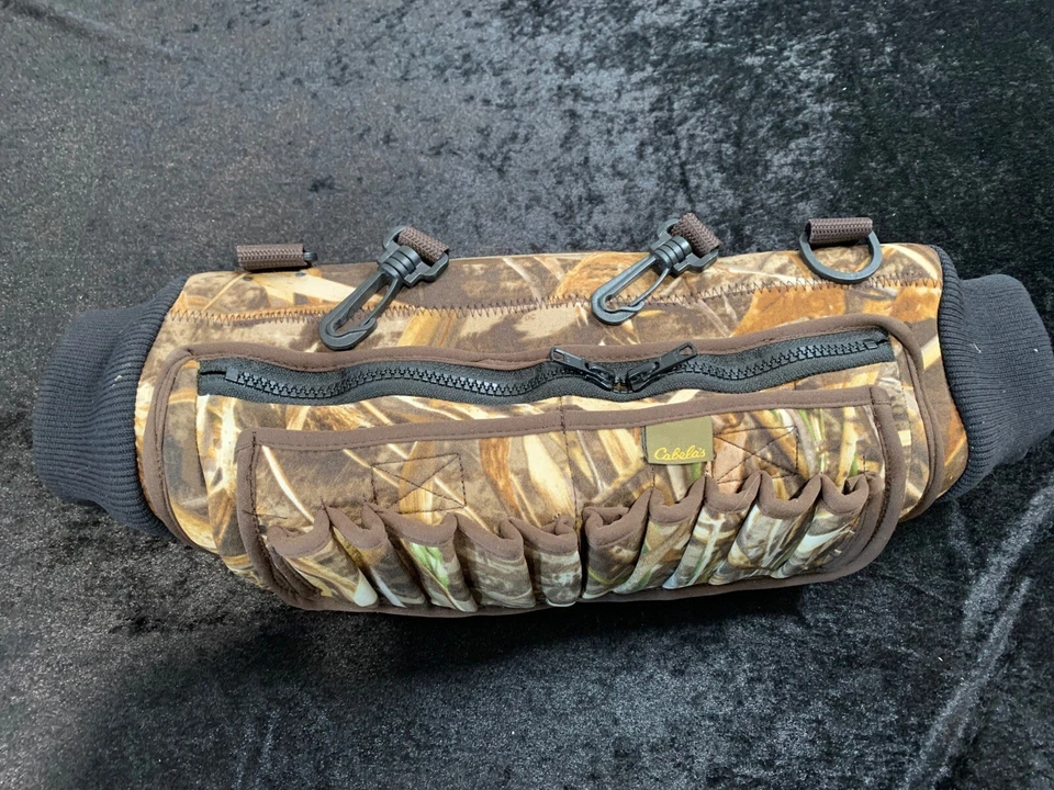 Wader Hand Warmer Shell Holder Cabelas Max 4 Neoprene Fleece Lined Zipped Pocket - Image 2 of 3