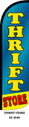 Thrift Store Windless Swooper Flag Sign - Picture 1 of 1