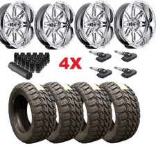 Fuel Hostage Chrome Wheels Rims Tires 33 12.50 18 Mt Mud Package Fits Ford F150