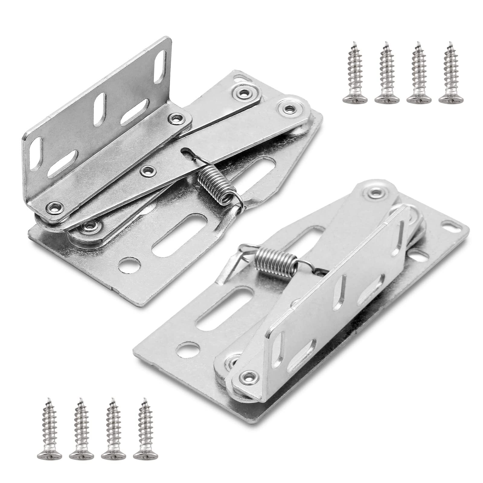 Nickel Plated Steel Tip Out Tray Hinges with Mounting Screws