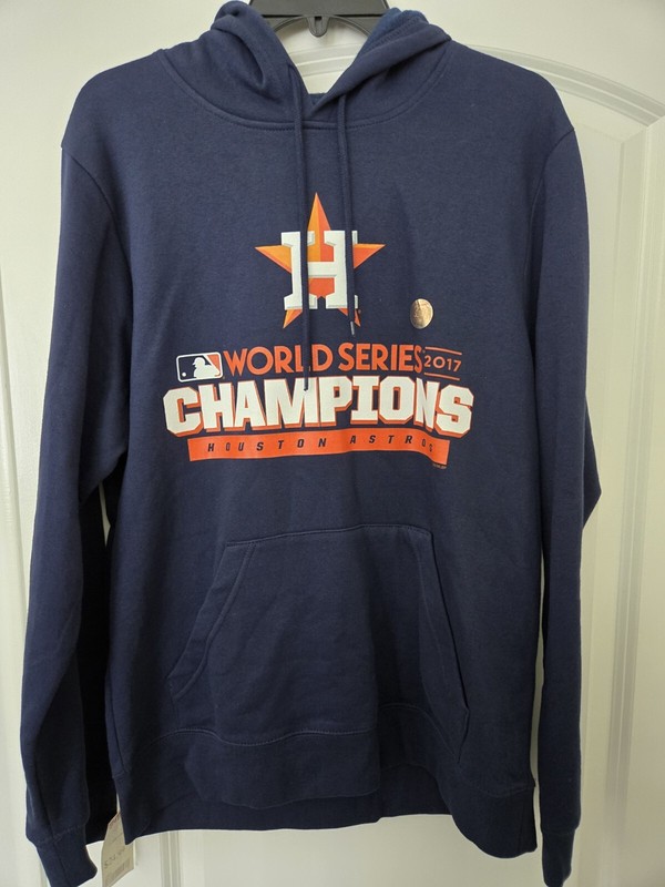 Houston Astros Hoodie Mens M Blue Fanatics 2017 World Series Champions Pullover