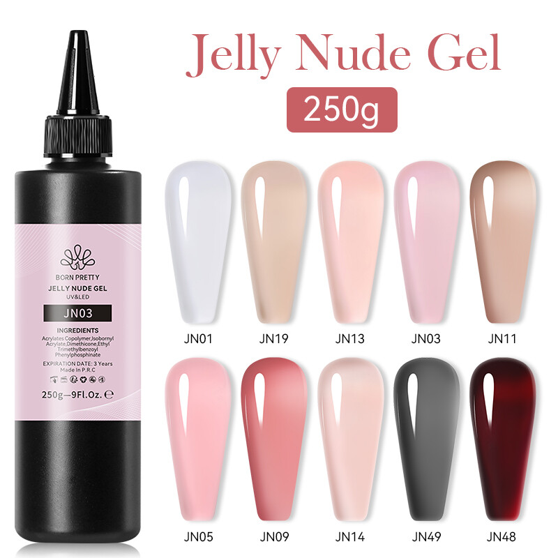 BORN PRETTY Jelly Nude Gel Nagellack 10ml Translucent Soak Off UV Nagellacke - Bild 19 von 157
