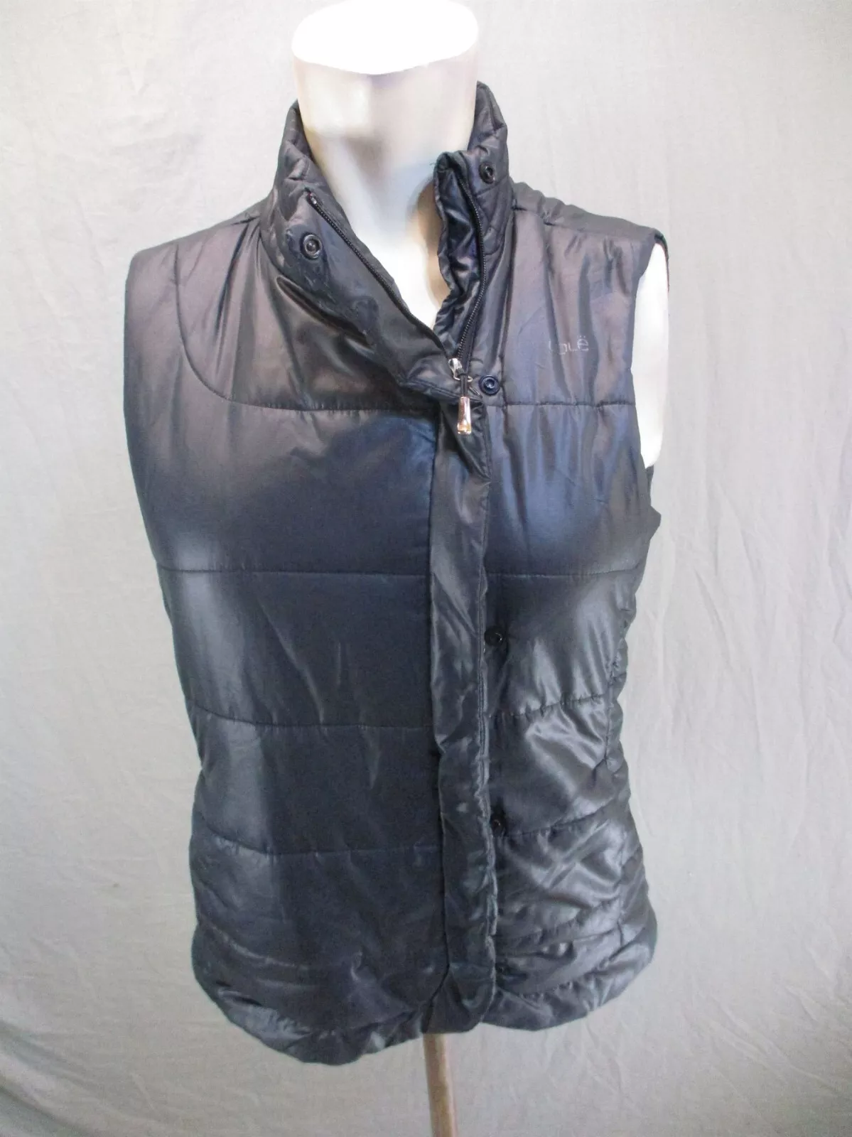 lole fitted full zip stand collar snap insulated jacket