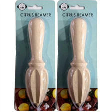 New 2x 15cm Wooden Citrus Reamer Juice Lemons Limes Orange Reamer