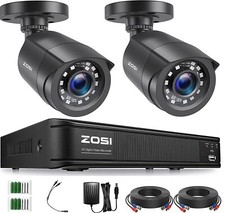 ZOSI H.265 8CH DVR 1080p Outdoor Security Camera System 80ft night vision