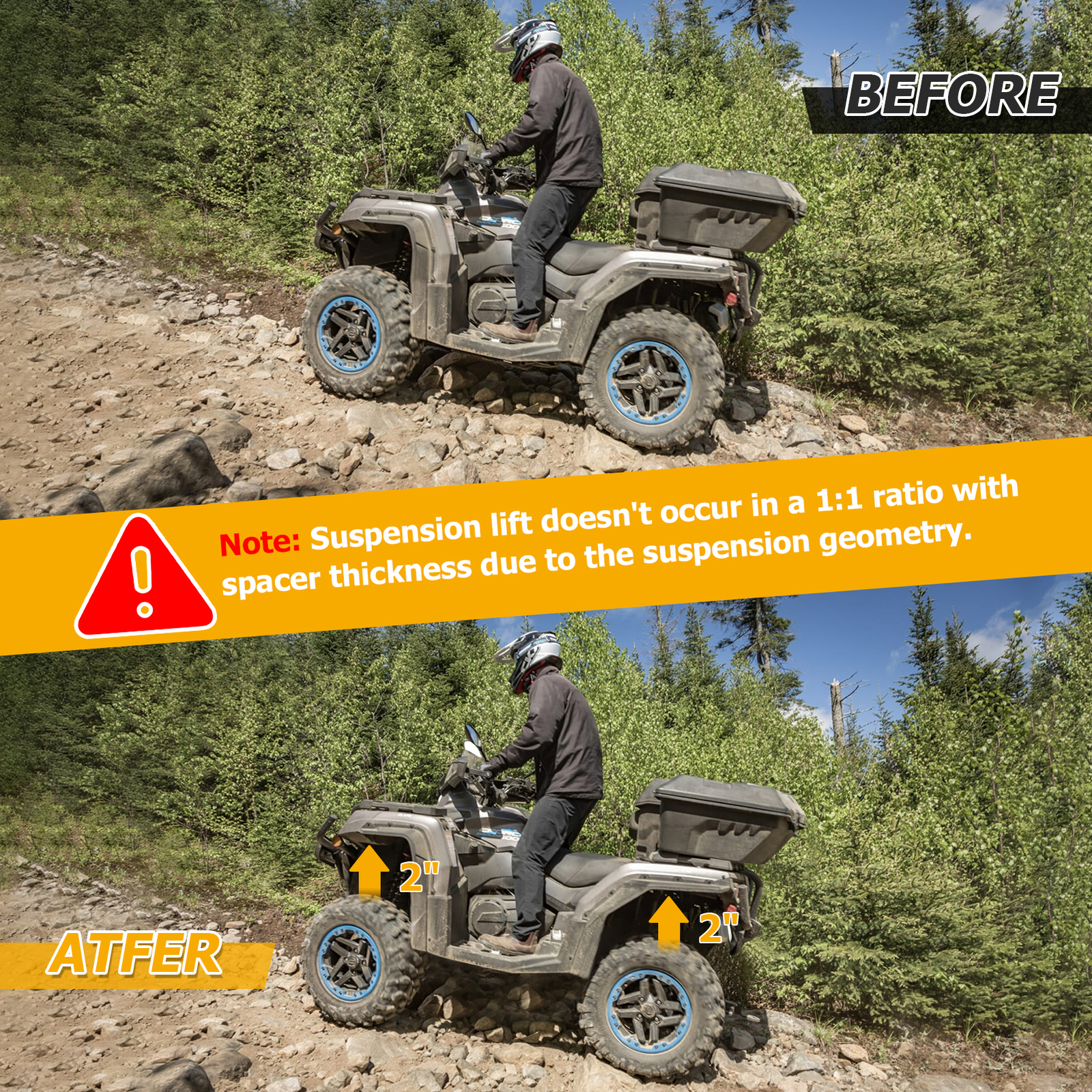 Front & Rear 2.0" Full Lift Kit For CFMoto 19-24 CForce 800 XC/19-25 CForce 1000