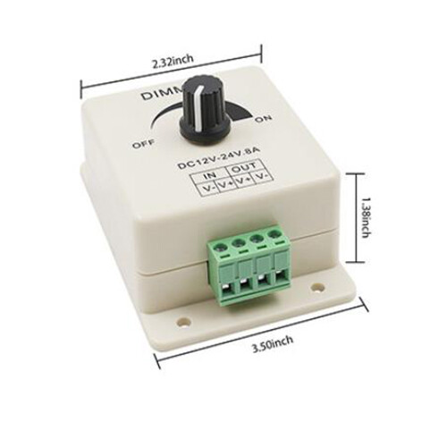 Manual Dimmer Knob Controller 12V-24V 8A Single Color 5630 5050 LED Strip Light - Bild 8 von 12