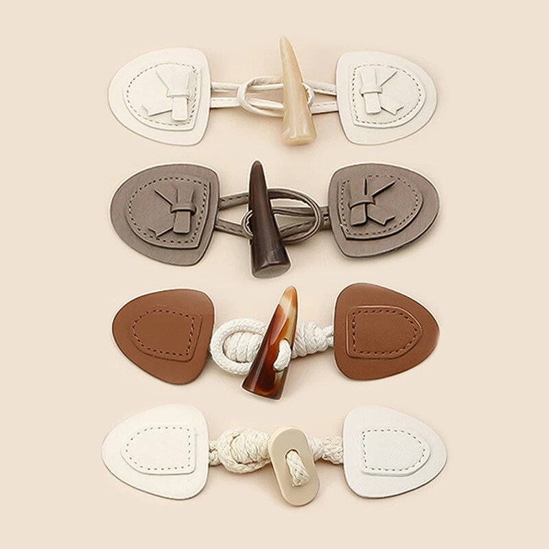 Leather Sew-On Toggles Resin Horn Buttons Closures For Coat Clothing Jacket DIY - Image 4 of 4