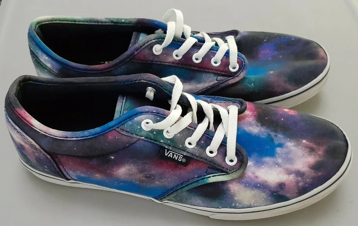 VANS Sneakers Shoes Blue Purple Cosmic Galaxy Lace Up Canvas Womans Size 8