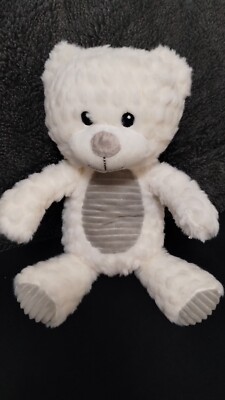 Spark Create Imagine White Teddy Bear Stuffed Plush 10'' Baby Toy Rattle Crinkle