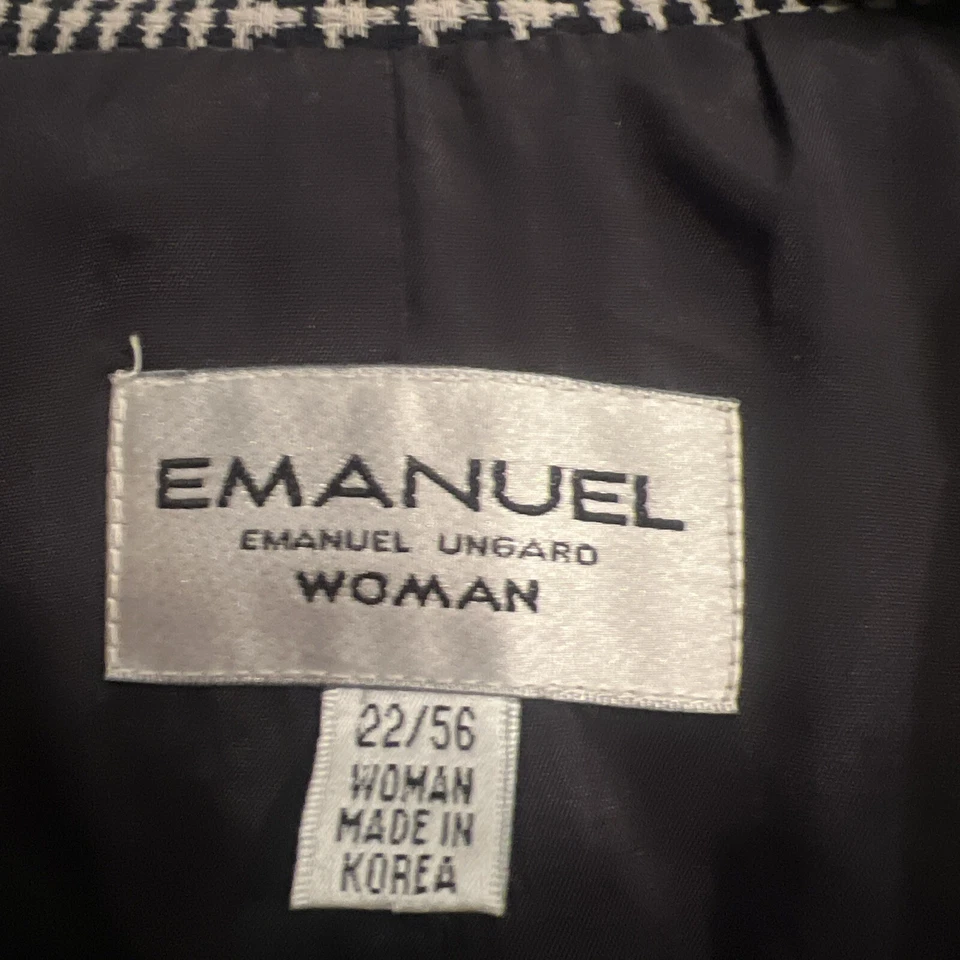 Emanuel Ungard Women’s Blazer Plaid Black And White Size 22 NWT - Image 3 of 4