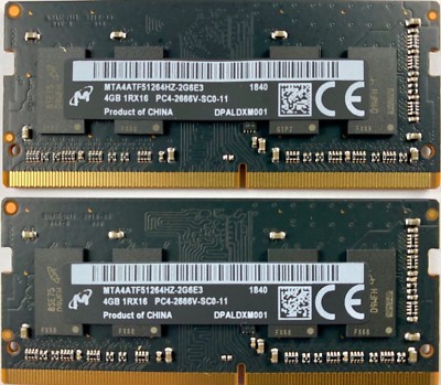 MICRON 8GB RAM (2x4GB) PC4 21300 DDR4 2666MHZ 260 PIN PC APPLE MAC