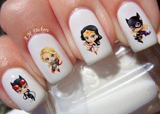 Mini Lady Super Heroes A 1032 Decalcomanie Trasferibili Nail Art Set di 24 - A1032