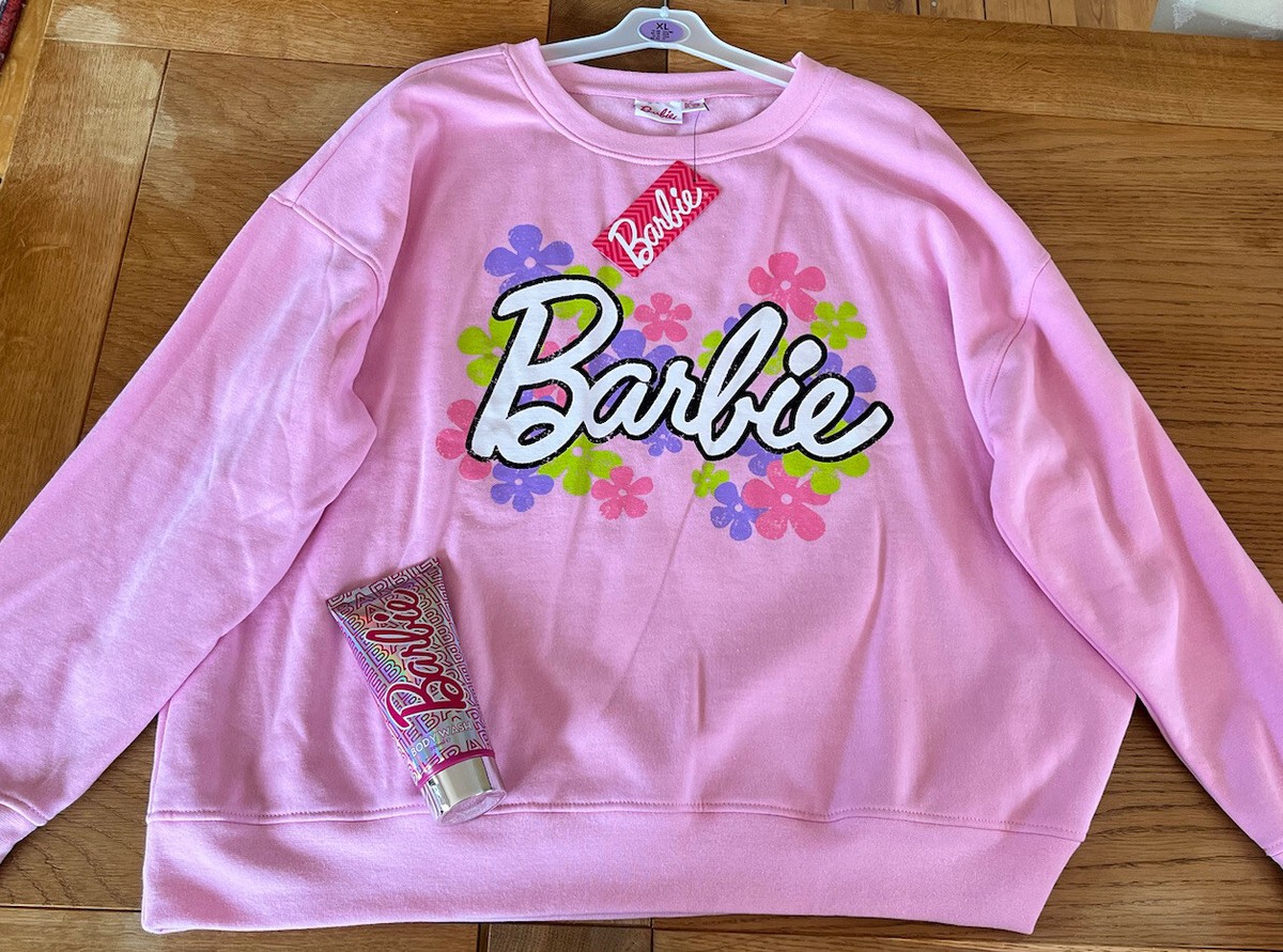Ladies Women's Barbie The Movie X Primark Pink Jumper T-Shirt