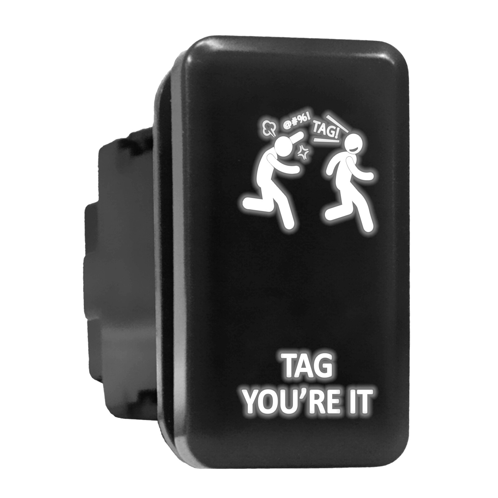 TAG YOURE IT White Backlit Switch Tall Push Button 1.54x0.83 Inches for Toyota Models