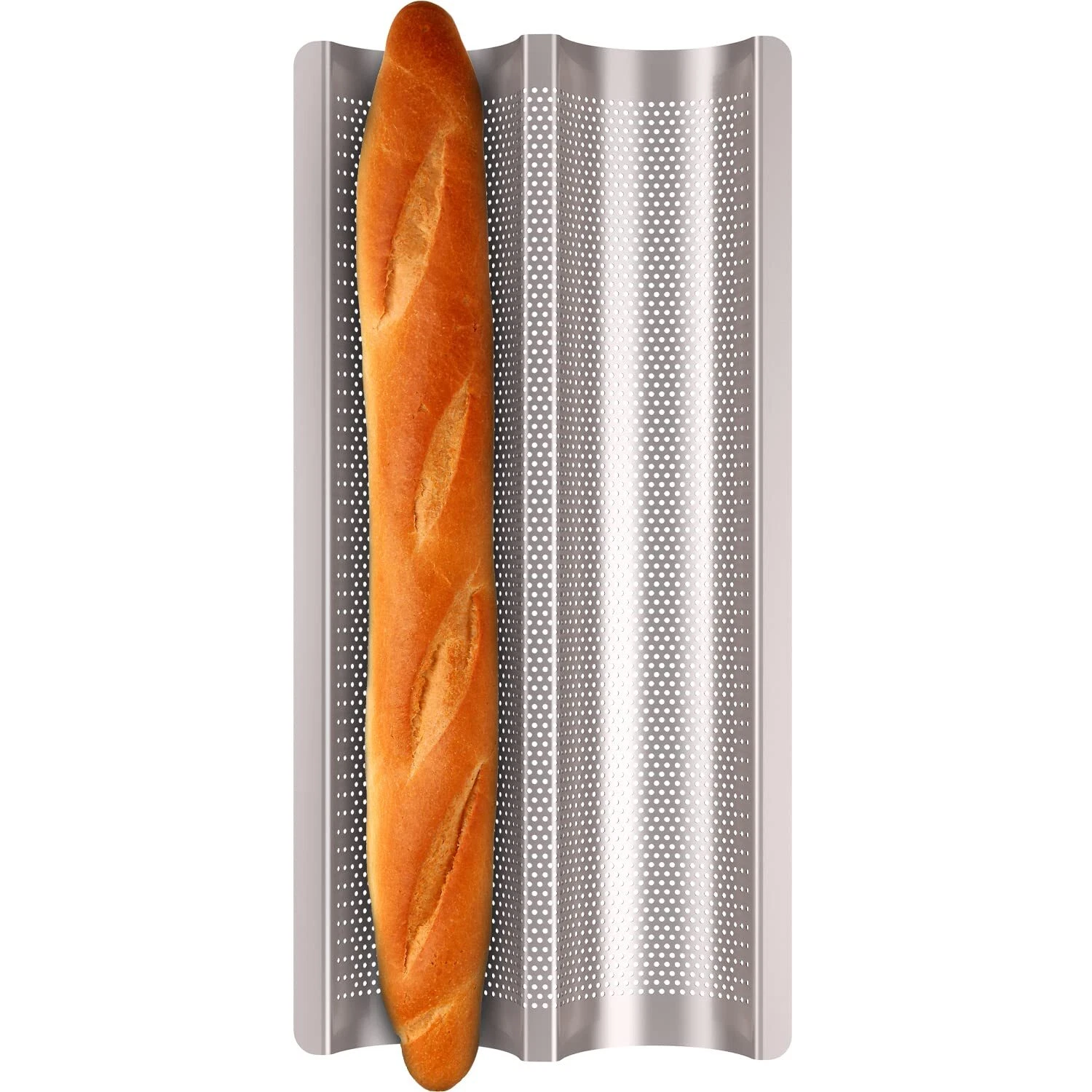 Fulimax Baguette Pan French Bread Pans For Baking Pans Nonstick 2 Slots Perfo...