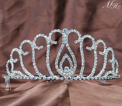 12-Piece Rhinestone Tiara Set with Combs for Weddings Parties Prom Impressive Tiara w/ Hair Combs Multi-color Crystals Wedding  main image 4