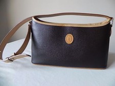 TRUSSARDI BORSA A TRACOLLA REGOLABILE ORIGINALE IN PELLE MARRONE SCURO