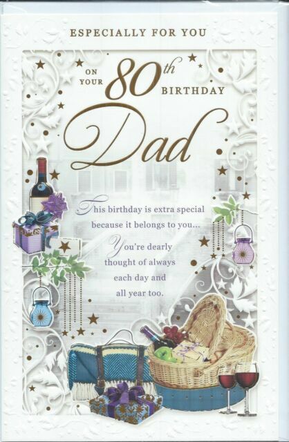 80th Dad Birthday Card Age 80 Large Card Double Insert Verse By Xpress Yourself For Sale Online Ebay
