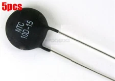 5Pcs Ntc 10D-15 Inrush Curren Limiter Power Thermistors 10Ohms 5Amp 15Mm Disk ss