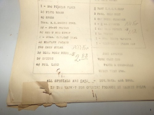 Vintage A.J. Anuncio de venta de tienda de merchandising Etter Lard CW jabón Skidmore Texas 1932 - Imagen 4 de 9