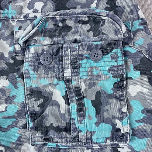 Jordan Craig Mens Shorts 32 Cargo Camouflage Swedish M90 Teal Army Y2K Vintage - Picture 11 of 23