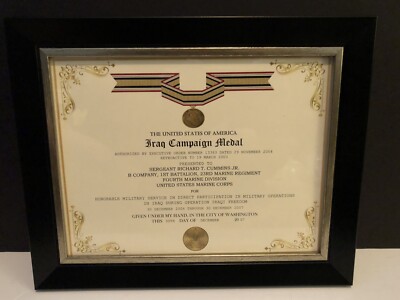 IRAQ CAMPAIGN MEDAL COMMEMORATIVE CERTIFICATE w/Free Printing