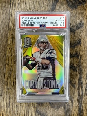2014 Panini Spectra Tom Brady Cornerstones Gold Prizm PSA 10 RARE Patriots SSP