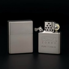 Juego de encendedores de queroseno de titanio ZORRO 912s a prueba de viento con inserto de titanio puro