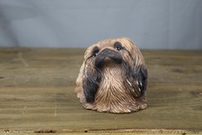 Vintage Sandicast Pekingese Dog Sculpture 1984 S. Brue Hand Painted Figurine
