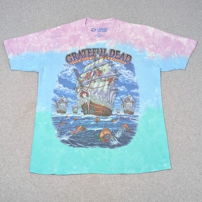 Grateful Dead Ship Of Fools Liquid Blue T-Shirt XL Tie-Dye VTG 2001