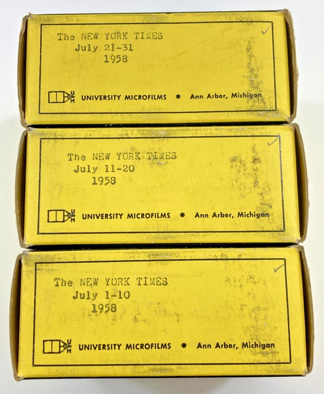 July 1958 ~ The Complete Month Of The New York Times On Microfilm