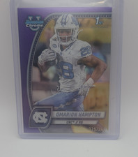 Topps 2024 Bowman Chrome Omarion Hampton #198 Tar Heels Purple Refractor /399