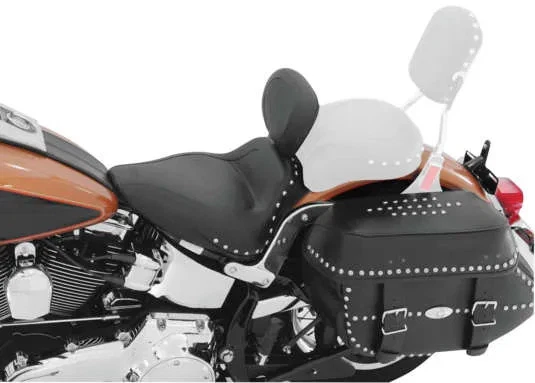 Mustang Black Studded Sport Touring Solo Seat w Backrest VTX1800C 02-08 - Image 2 of 4