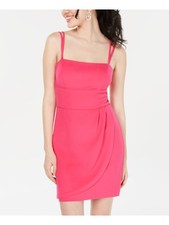TEEZE ME Womens Sheath Mini Dress Spaghetti Strap Square Neck Party