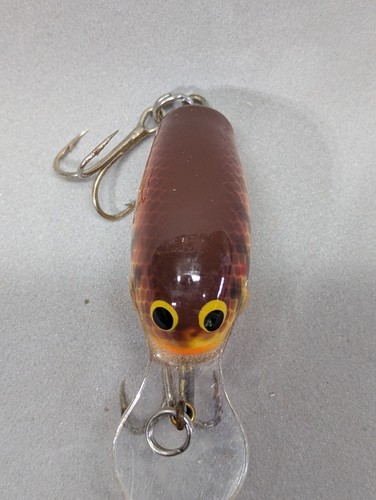 Vintage Bagley Diving Bitty B Brass DC9 Dark Cray on Chartreuse - Picture 5 of 7