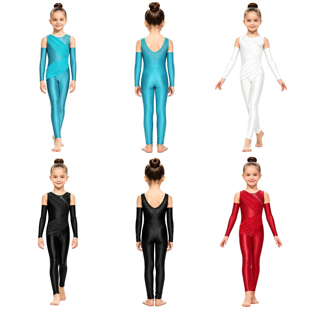 Niños Niñas Baile Body Gimnasio Mono Vestir Gimnasia Disfraz Competición