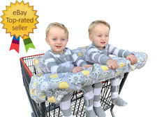 Double Shopping Cart Cover for Baby Siblings with Carrying Case to Fit