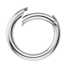 (1.90 EUR/Stück) Taschenring Taschenverschluss Karabiner 5mm silber