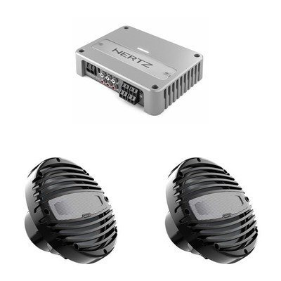 Hertz Marine 4x 8.8'' Marine HMX-8-TC & Venezia-Compact-V4 4Ch. Amplifier Bundle