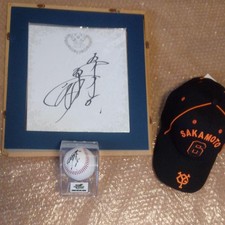 Hayato Sakamoto 6 Giants Autographed Baseball & Shikishi UV Case Not Cap