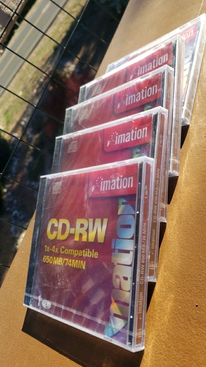 5Lot Imation CD-RW 1x-4x 74 Min/650 MB Compatible Disc  Jewel Case New & Sealed