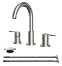 Bathroom Faucets Brand New In Box Brushed Nickel 8  3 hole QFN QF-WZA3118BN