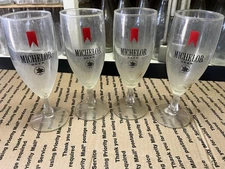 Vintage Set of 4 Michelob Beer 7-3/4" Stemmed 10 Ounce Pilsner Glasses Very Nice