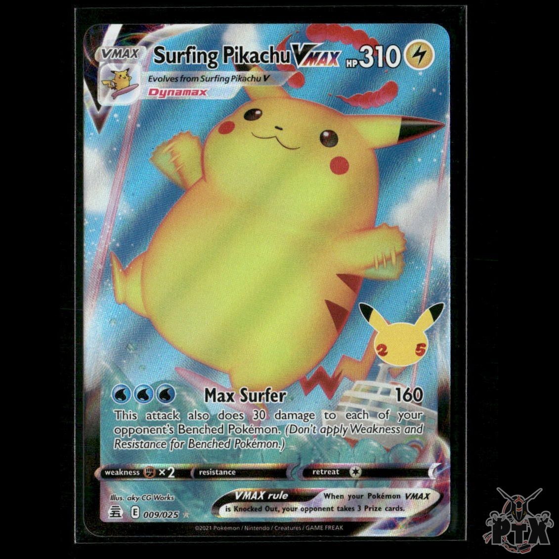 Surfing Pikachu VMAX 009/025 Celebrations NM Pokemon