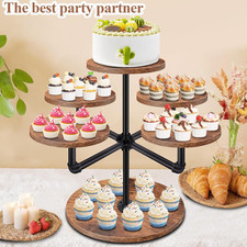 Cupcake Stand 3 Tier Tower Large for 50 Cupcakes Wood Cake Tiered Tray Dessert