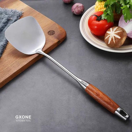 Chinese Wok Spatula, 304 Stainless Steel Spatula with Heat Resistant Wooden H... - Bild 3 von 6